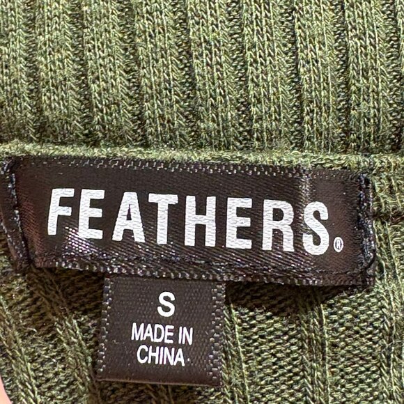 Olive green ribbed blouse with buttons - Size S - Picture 3 of 3